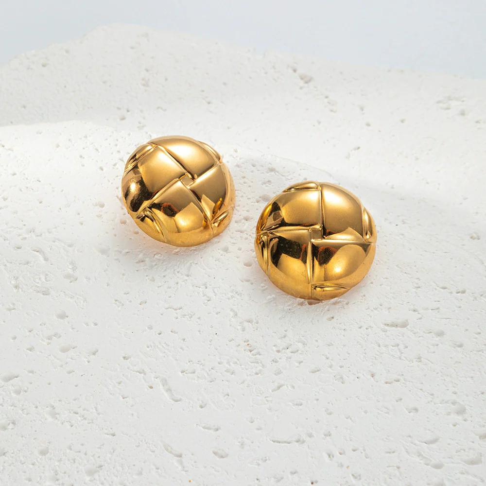 Wholesale Geometric Stainless Steel Goldplated Turtle Shell Fashion Personality Earrings For Women - Image 3