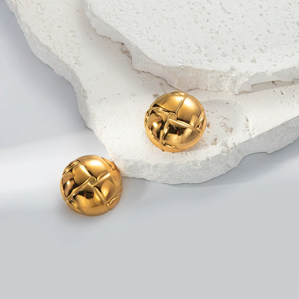 Wholesale Geometric Stainless Steel Goldplated Turtle Shell Fashion Personality Earrings For Women - Image 4