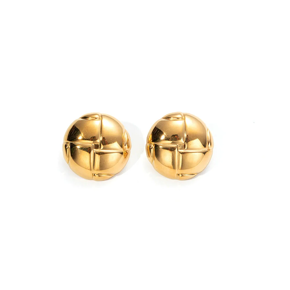 Wholesale Geometric Stainless Steel Goldplated Turtle Shell Fashion Personality Earrings For Women - Image 5