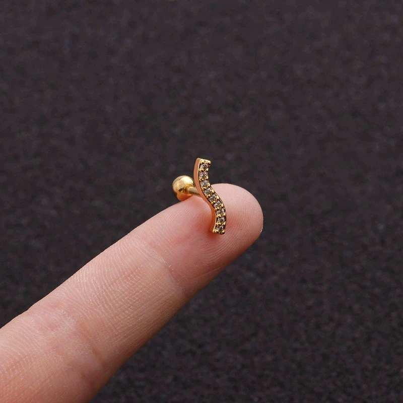 Wholesale Geometric Stainless Steel Rectangular Ear Studs With Micropaved Zircon And Original Design - Image 12