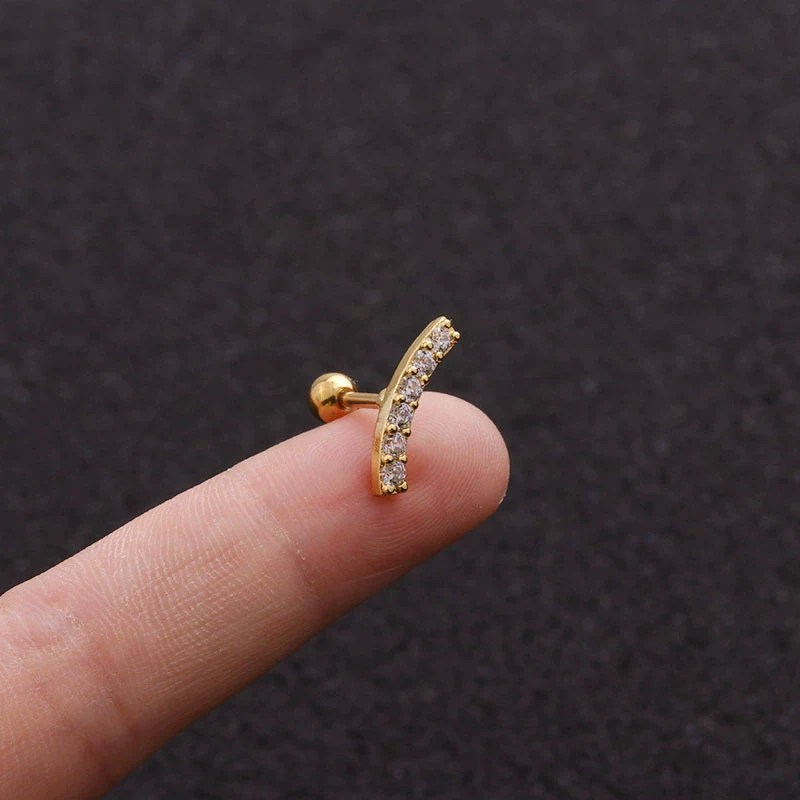 Wholesale Geometric Stainless Steel Rectangular Ear Studs With Micropaved Zircon And Original Design - Image 14
