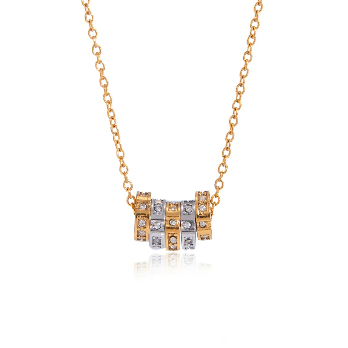Wholesale Geometric Stainless Steel Vacuum Real Gold Plated Necklace For Women - Image 5