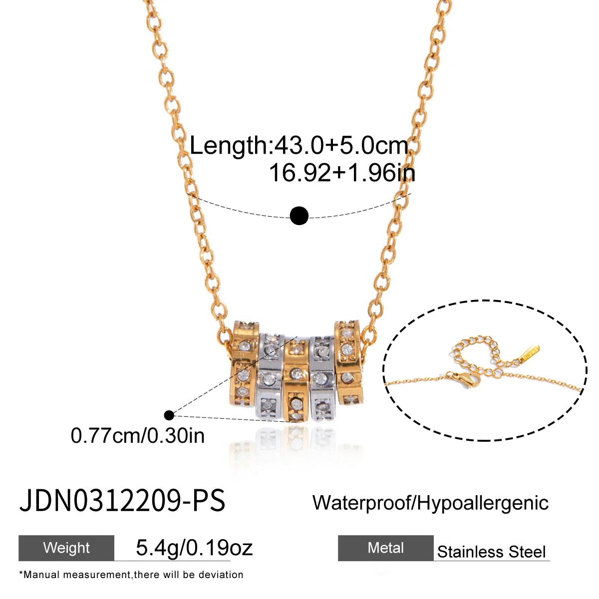 Wholesale Geometric Stainless Steel Vacuum Real Gold Plated Necklace For Women - Image 6