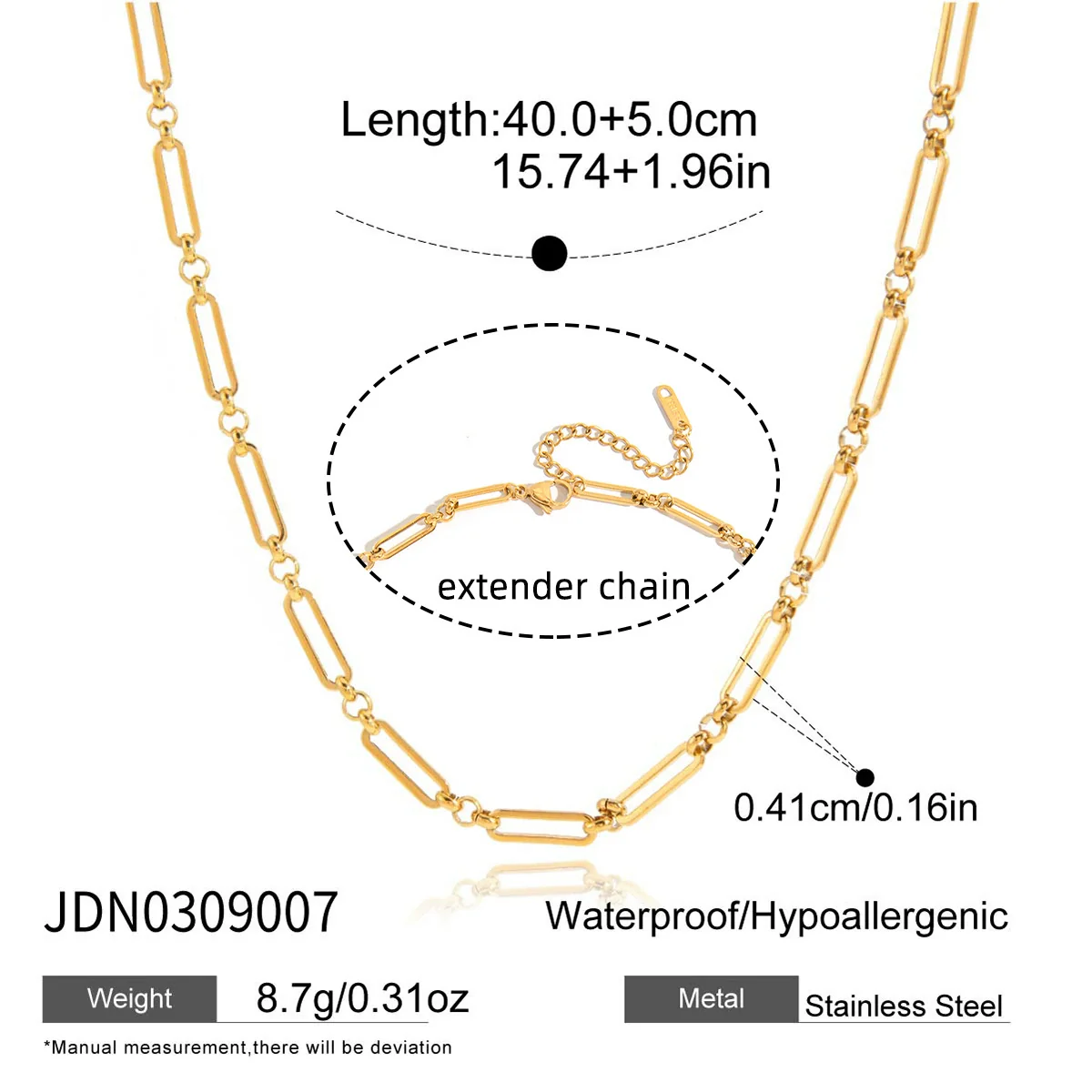 Wholesale Geometric Stainless Steel Vacuum Real Gold Plated Necklace For Women - Image 7