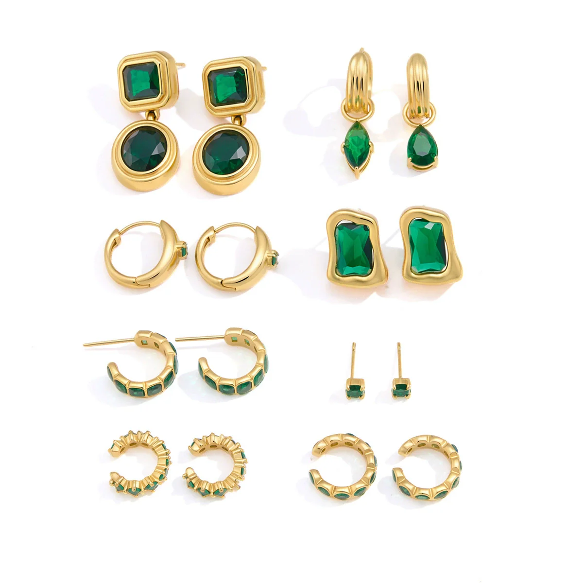 Wholesale Geometric Stainless Steel Vacuum Real Gold Plated Women's Earrings Light Luxury Highend Niche Style - Image 5