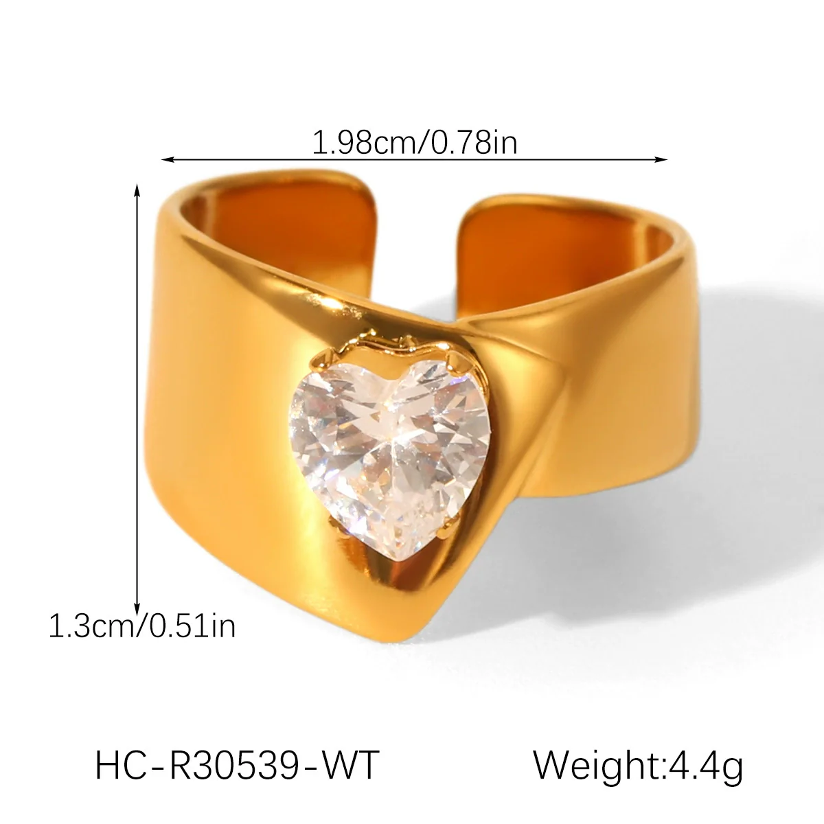 Wholesale Geometric Stainless Steel Zirconia Inlaid Open Ring For Women Couple Jewelry - Image 12