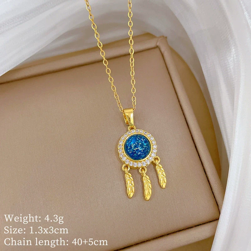 Wholesale Geometric Style Copper Pendant Stainless Steel Necklace For Unisex - Image 6