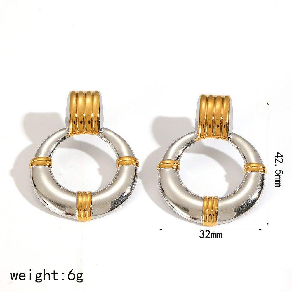 Wholesale Geometric Style Pvd Furnace Vacuum Real Gold Plated Stainless Steel Hoop Earrings For Women - Image 7