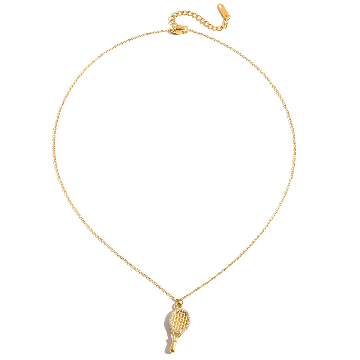 Wholesale Geometric Tennis Racket Pendant Stainless Steel Electroplated Necklace Jewelry For Women - Image 5