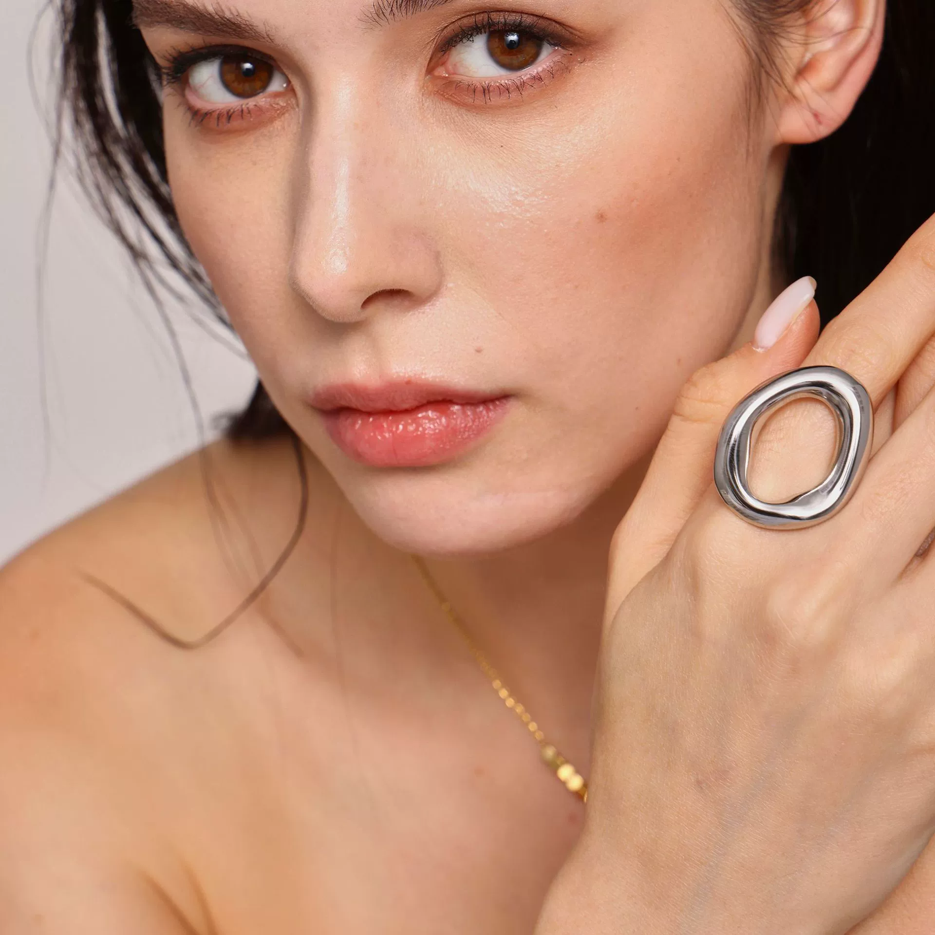 Wholesale Geometric Titanium Steel Electroplated Ferris Wheel Ring For Women And Men - Image 2