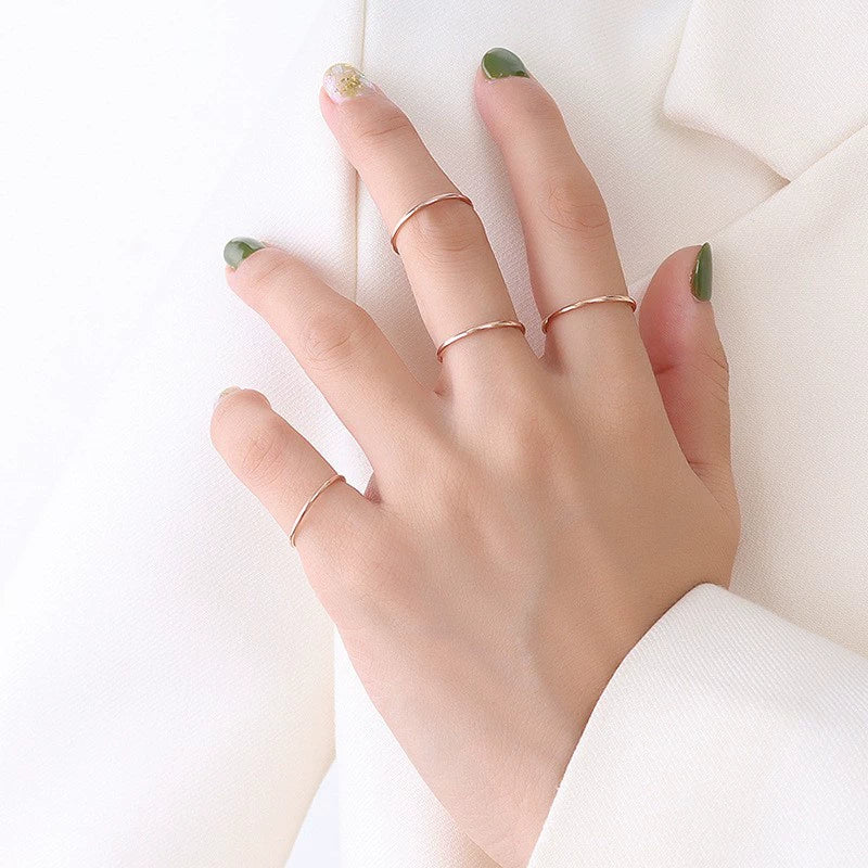 Wholesale Geometric Titanium Steel Electroplated Unisex Tail Ring Bracelet - Image 5