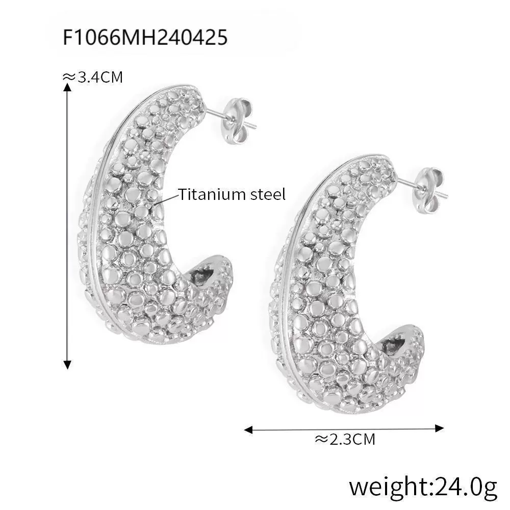 Wholesale Geometric Titanium Steel Goldplated Earrings For Women - Image 11