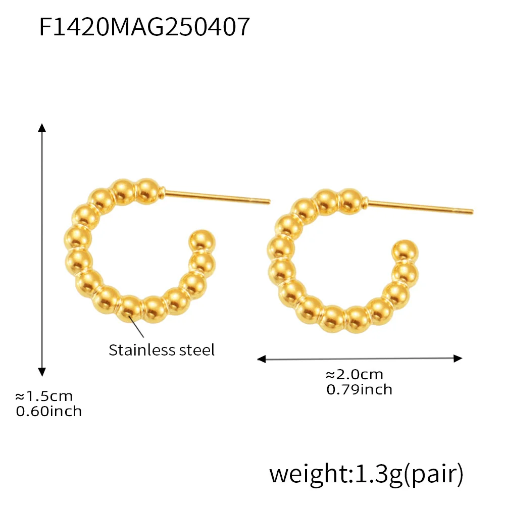 Wholesale Geometric Titanium Steel Goldplated Twist Threaded Ring Combination Earrings Unisex - Image 10