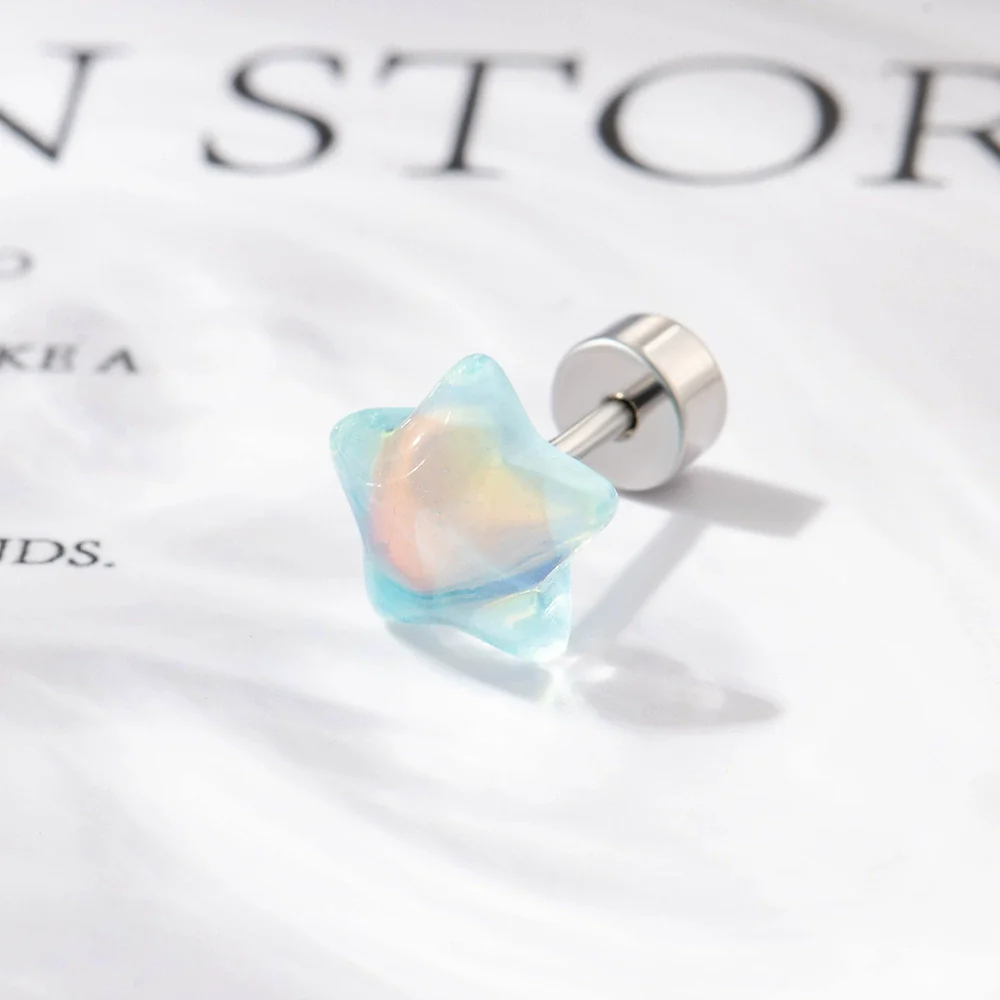 Wholesale Geometric Titanium Steel Manual Processing Sweet Women's Pentagonal Star Earrings - Image 6