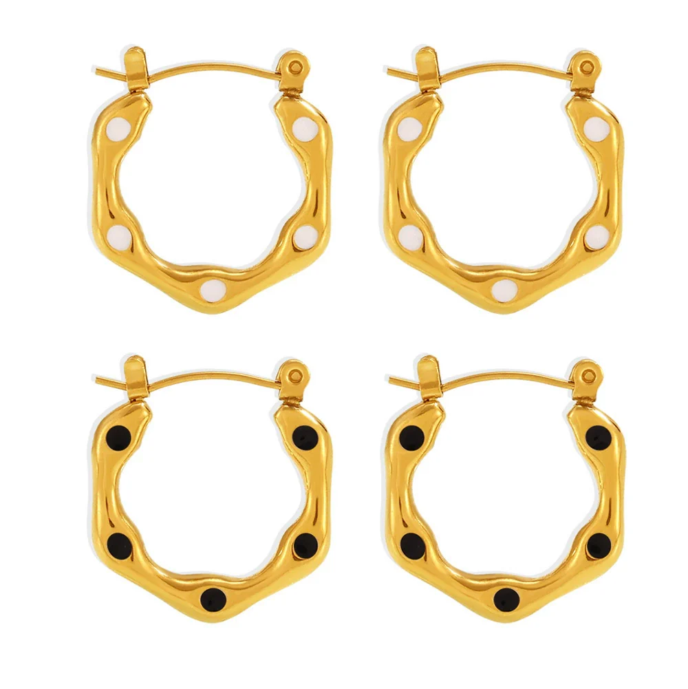 Wholesale Geometric Ushaped Oil Drop Titanium Steel And Stainless Steel Electroplated Earrings For Women - Image 5