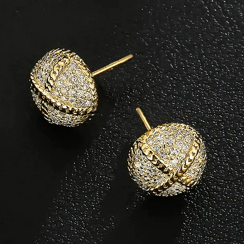 Wholesale Geometric Zircon Inlay Copper Earrings Unisex Fashion - Image 2