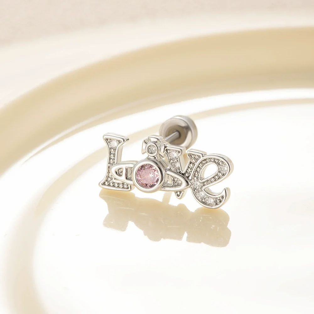 Wholesale Girls Titanium Steel Ear Nails With Geometric Design And Inlaid Zircon - Image 6