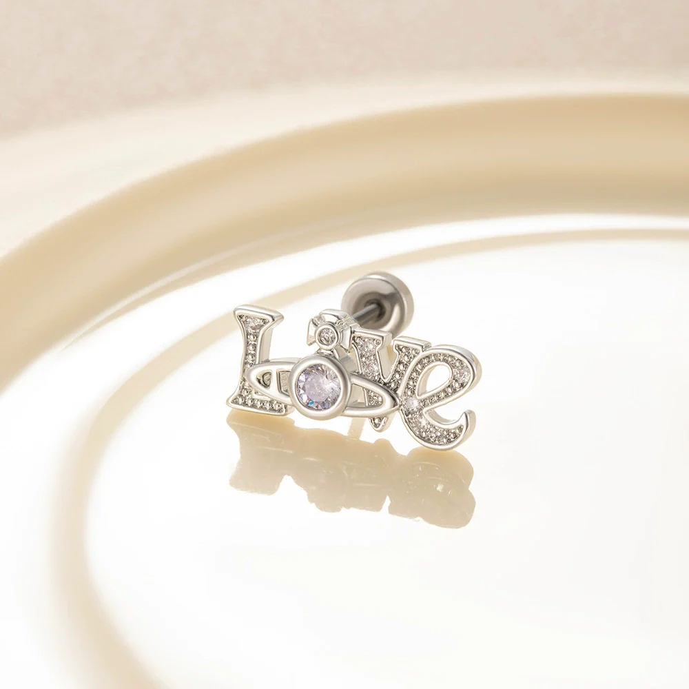 Wholesale Girls Titanium Steel Ear Nails With Geometric Design And Inlaid Zircon - Image 8