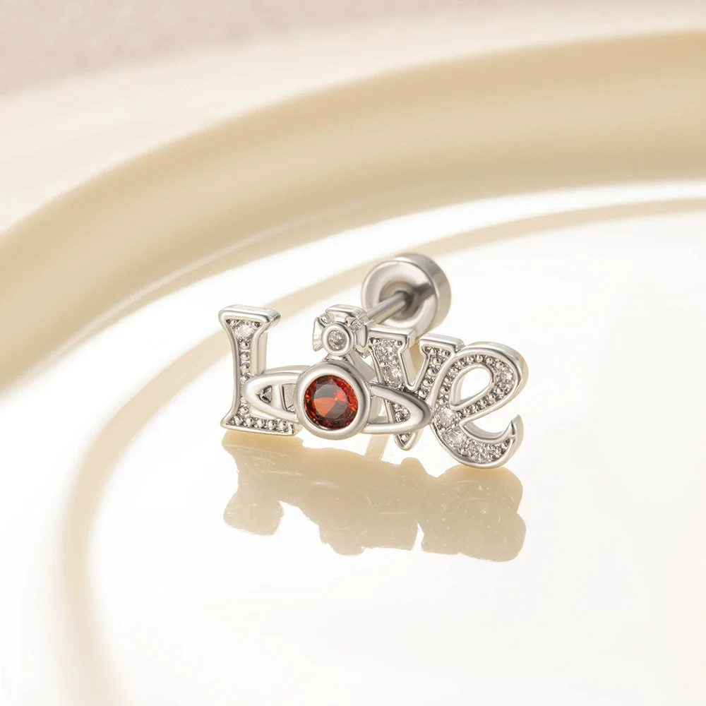 Wholesale Girls Titanium Steel Ear Nails With Geometric Design And Inlaid Zircon - Image 9