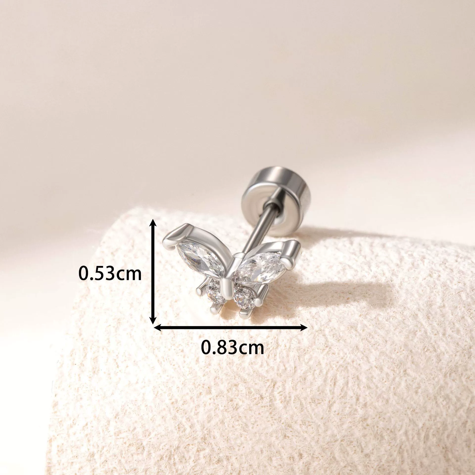 Wholesale Girly Butterfly Titanium Steel Ear Nails With Electroplating And Animal Pattern - Image 5