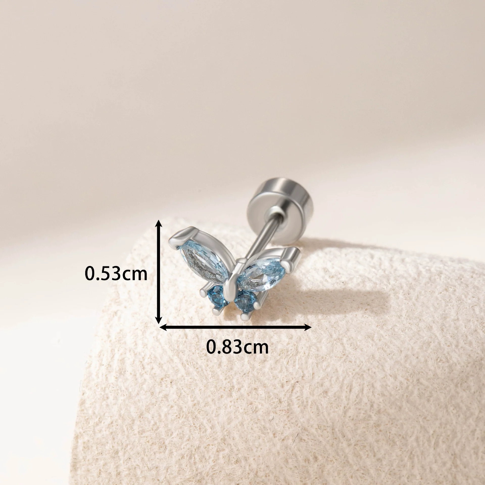 Wholesale Girly Butterfly Titanium Steel Ear Nails With Electroplating And Animal Pattern - Image 6