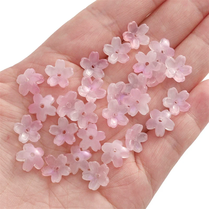 Wholesale Glass And Glaze Natural Style Three Dimensional Medium Hole Cherry Blossom Beaded Jewelry Material For Necklace And Bracelet - Image 11
