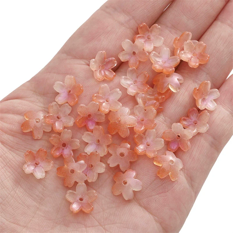Wholesale Glass And Glaze Natural Style Three Dimensional Medium Hole Cherry Blossom Beaded Jewelry Material For Necklace And Bracelet - Image 14
