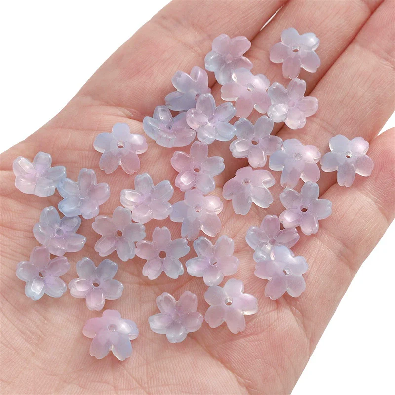 Wholesale Glass And Glaze Natural Style Three Dimensional Medium Hole Cherry Blossom Beaded Jewelry Material For Necklace And Bracelet - Image 16