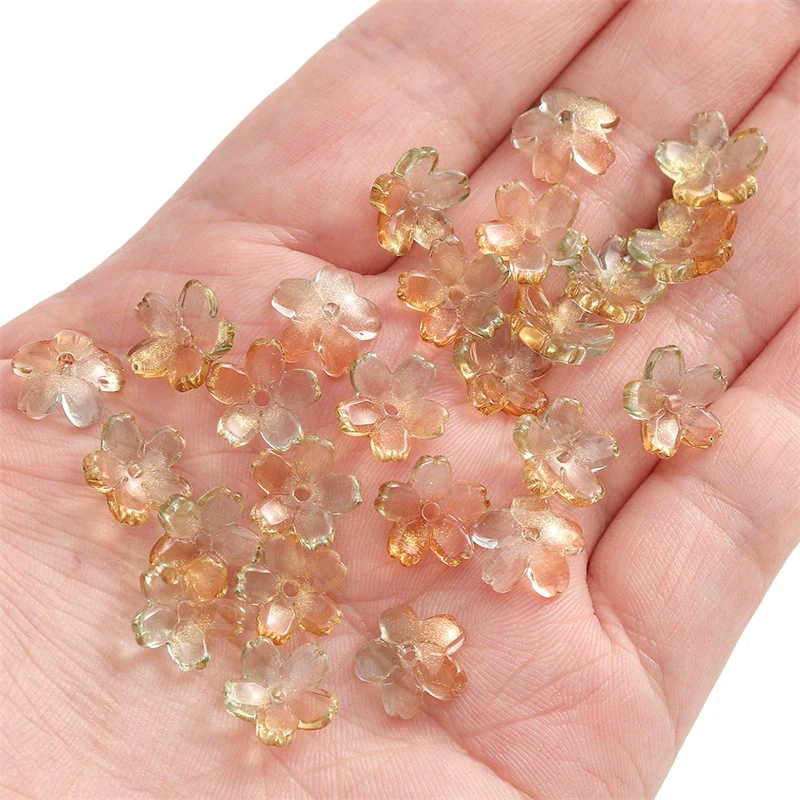 Wholesale Glass And Glaze Natural Style Three Dimensional Medium Hole Cherry Blossom Beaded Jewelry Material For Necklace And Bracelet - Image 17