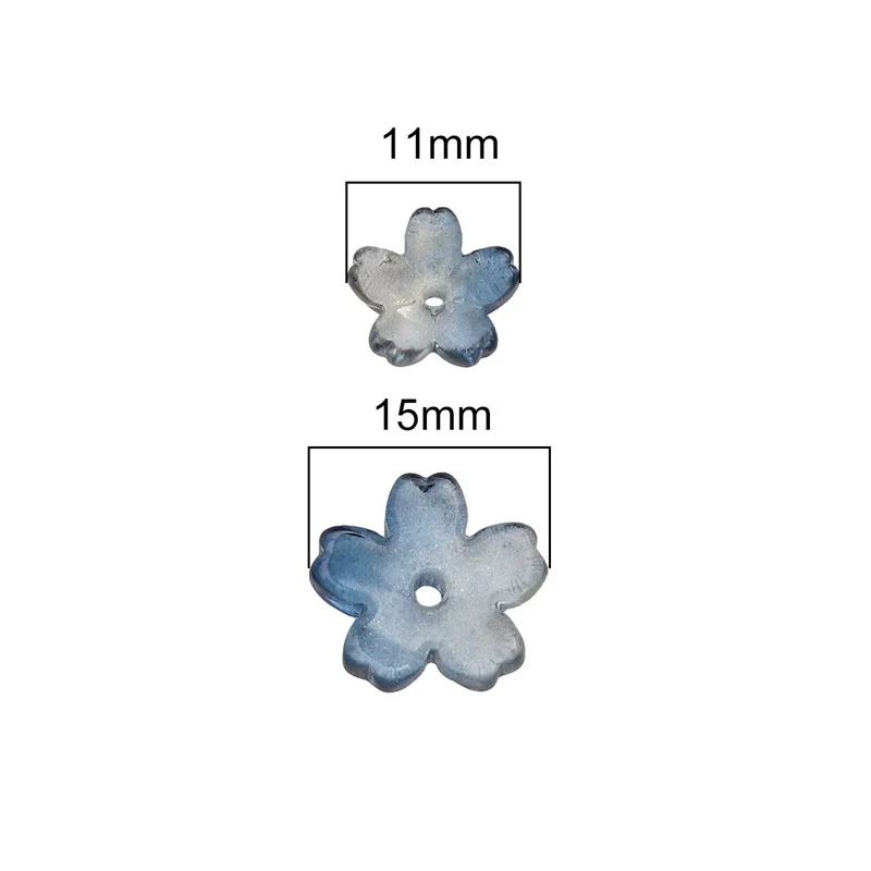 Wholesale Glass And Glaze Natural Style Three Dimensional Medium Hole Cherry Blossom Beaded Jewelry Material For Necklace And Bracelet - Image 2