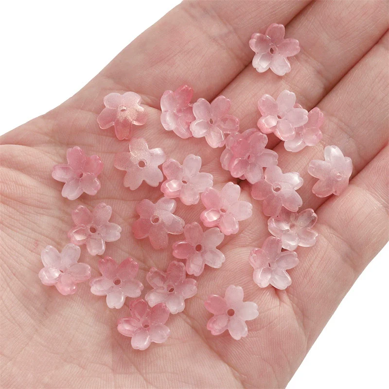Wholesale Glass And Glaze Natural Style Three Dimensional Medium Hole Cherry Blossom Beaded Jewelry Material For Necklace And Bracelet - Image 20