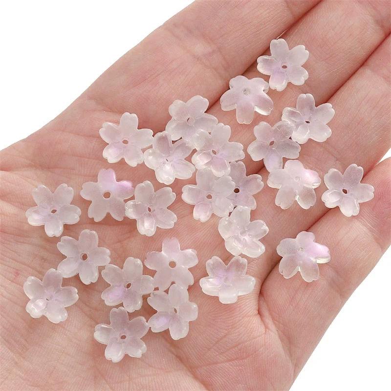 Wholesale Glass And Glaze Natural Style Three Dimensional Medium Hole Cherry Blossom Beaded Jewelry Material For Necklace And Bracelet - Image 6