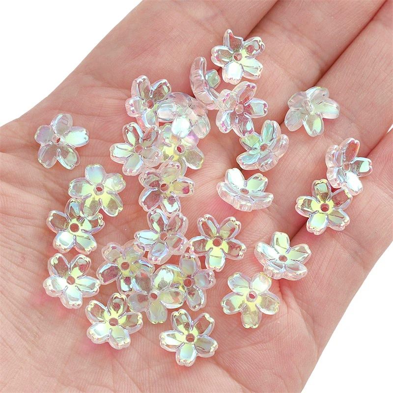 Wholesale Glass And Glaze Natural Style Three Dimensional Medium Hole Cherry Blossom Beaded Jewelry Material For Necklace And Bracelet - Image 8
