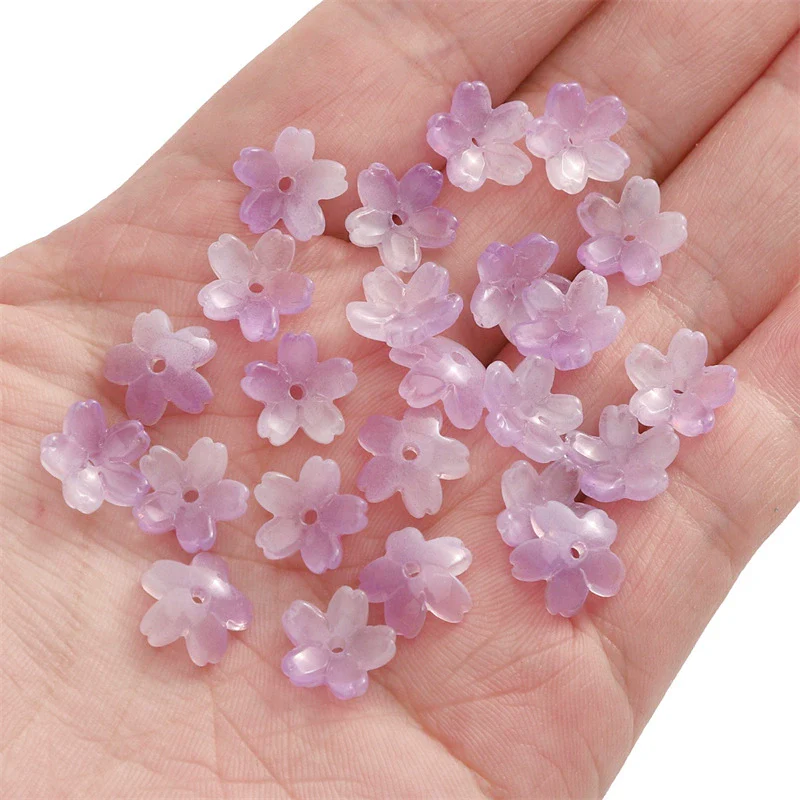 Wholesale Glass And Glaze Natural Style Three Dimensional Medium Hole Cherry Blossom Beaded Jewelry Material For Necklace And Bracelet - Image 9