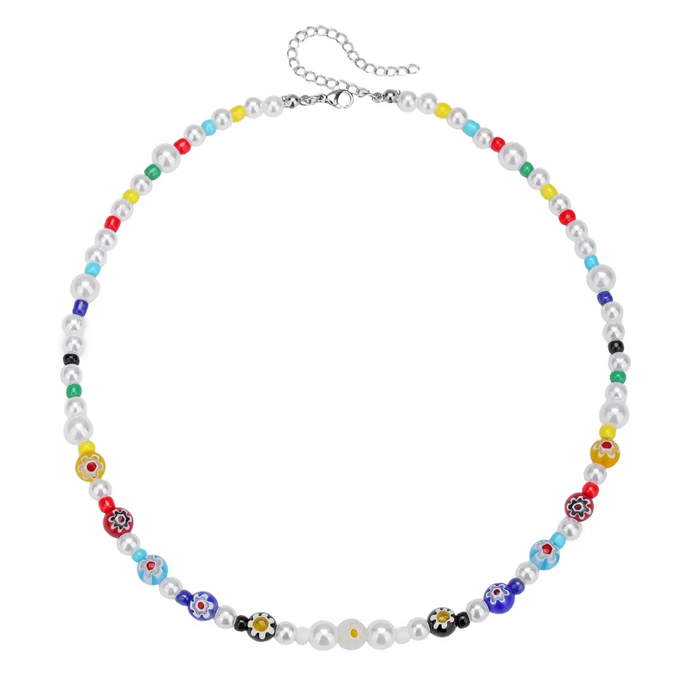 Wholesale Glass And Stainless Steel Geometric Handmade Necklace For Men And Women - Image 5