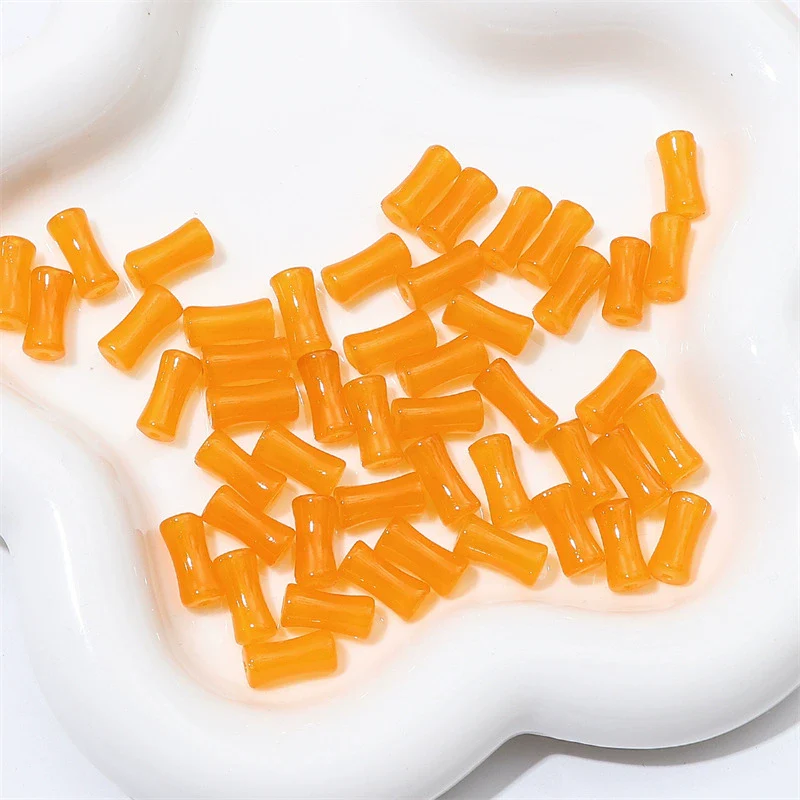 Wholesale Glass Glaze Handmade Bead String Jewelry Material For Bracelet Headdress Imitation Jade Straight Hole Bamboo Beads - Image 10