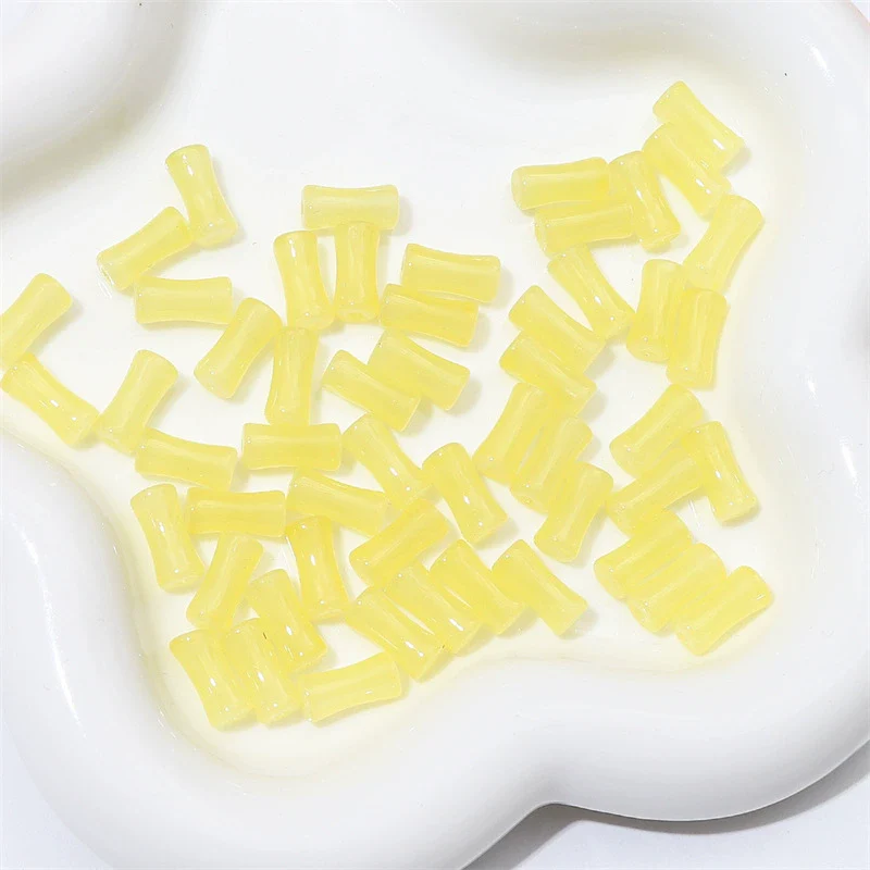 Wholesale Glass Glaze Handmade Bead String Jewelry Material For Bracelet Headdress Imitation Jade Straight Hole Bamboo Beads - Image 12
