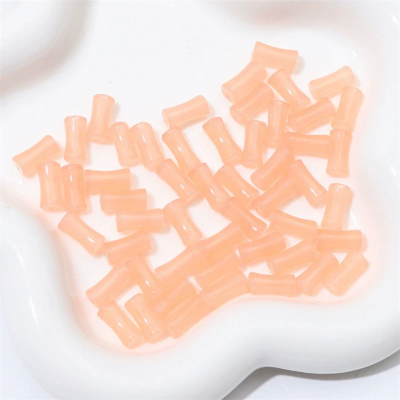 Wholesale Glass Glaze Handmade Bead String Jewelry Material For Bracelet Headdress Imitation Jade Straight Hole Bamboo Beads - Image 16
