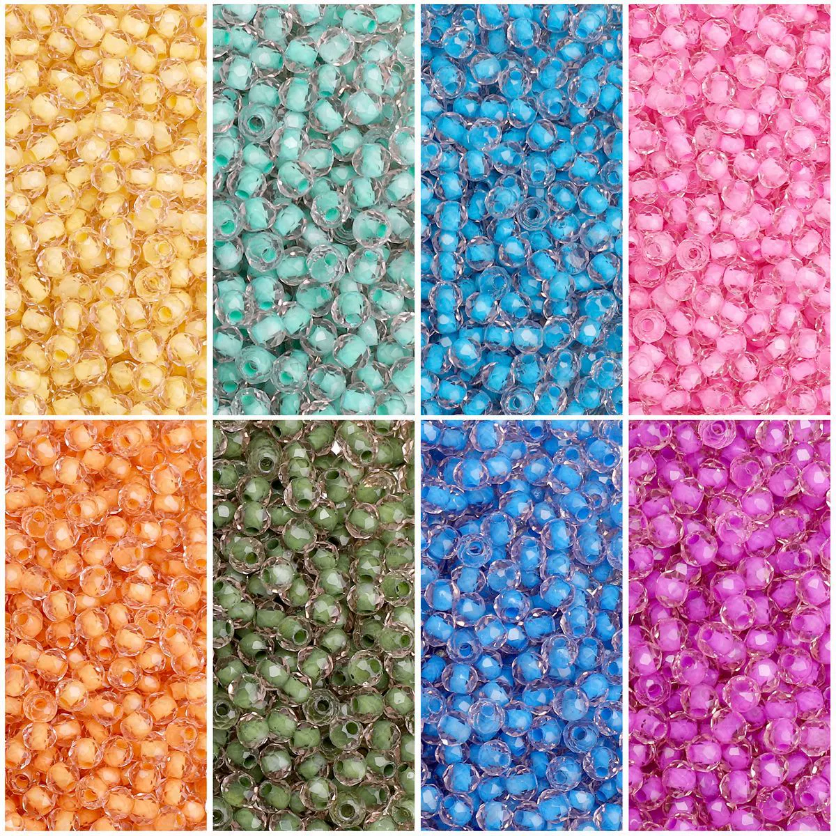 Wholesale Glass Glaze Jewelry Material For Diy Earrings And Bracelet Handmade Double Dye Flat Rice Beads