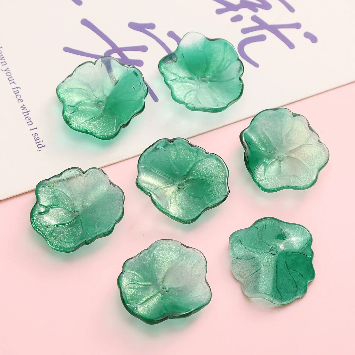 Wholesale Glass Glazed Handmade Three Dimensional Lace Lotus Leaf Beads For Necklace Bracelet Clothing Accessories - Image 12