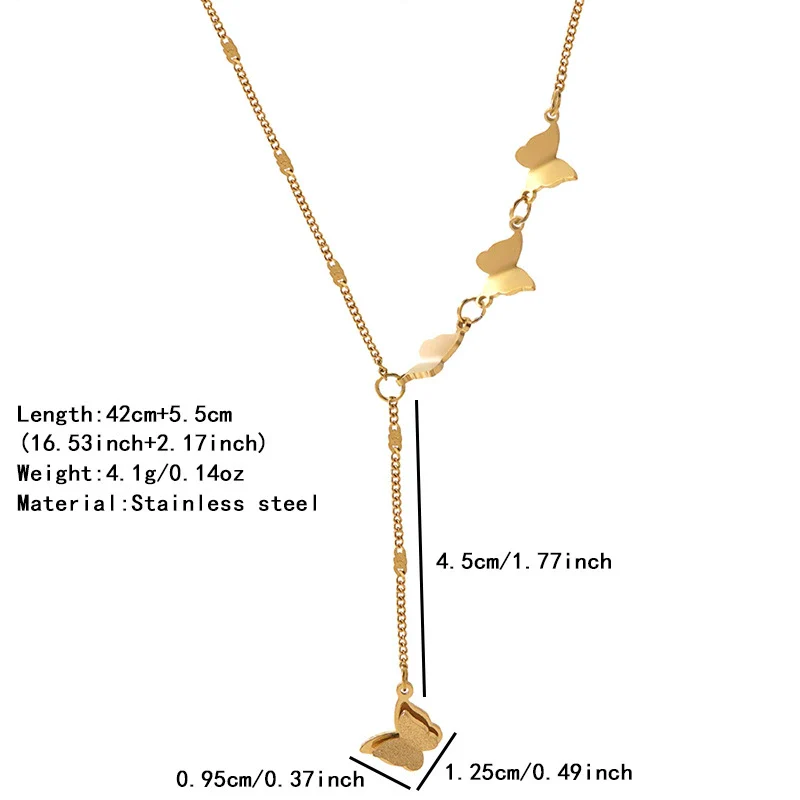 Wholesale Gold Plated Stainless Steel And Titanium Steel Butterfly And Bow Tie Necklace Jewelry For Women Light Luxury Style - Image 4