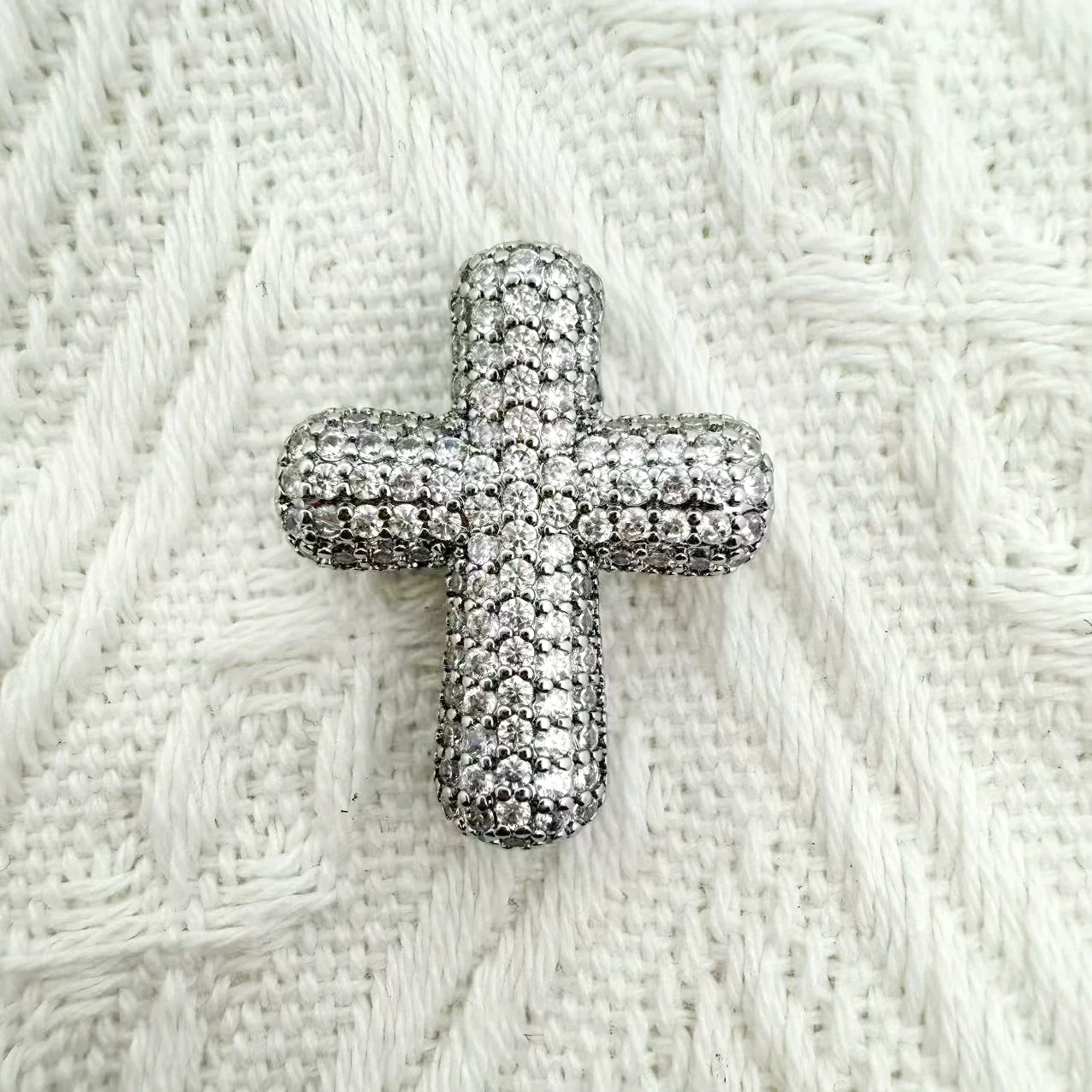 Wholesale Gold Plated Zircon Encrusted Chubby Cross Pendant Diy Jewelry Accessories Made Of Copper - Image 13