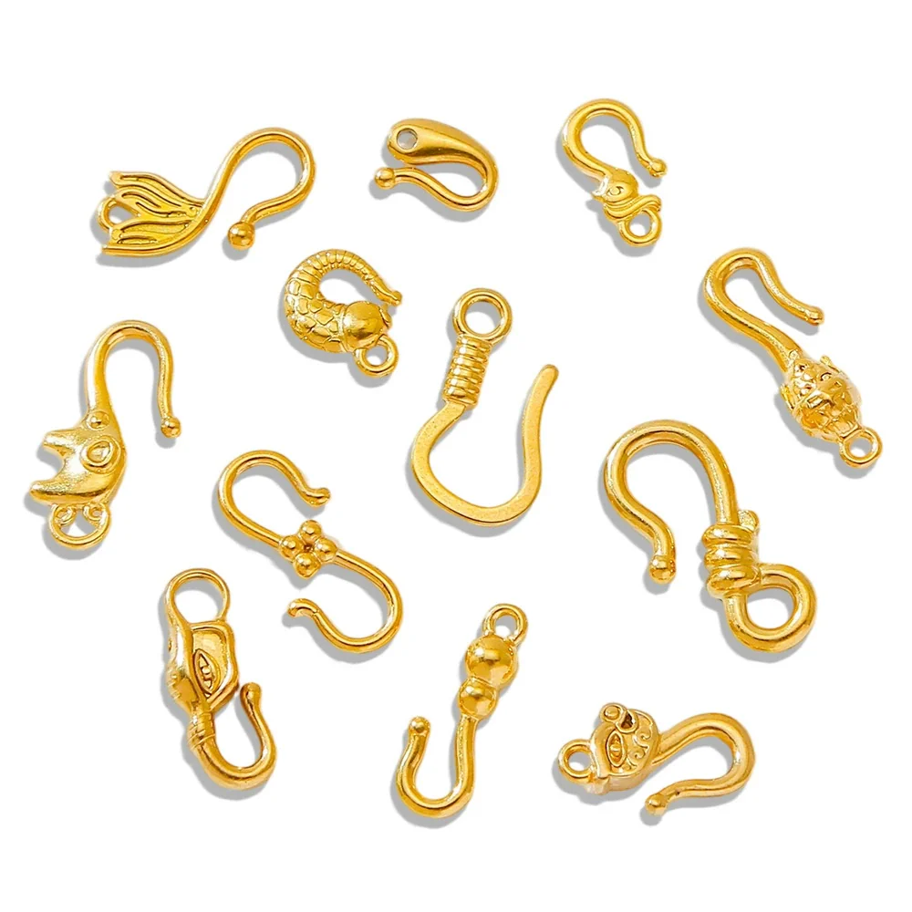 Wholesale Golden Stainless Steel Hook Buckles Geometric Handmade Diy Jewelry Connecting Buckles For Bracelets Necklaces With Electroplating - Image 5
