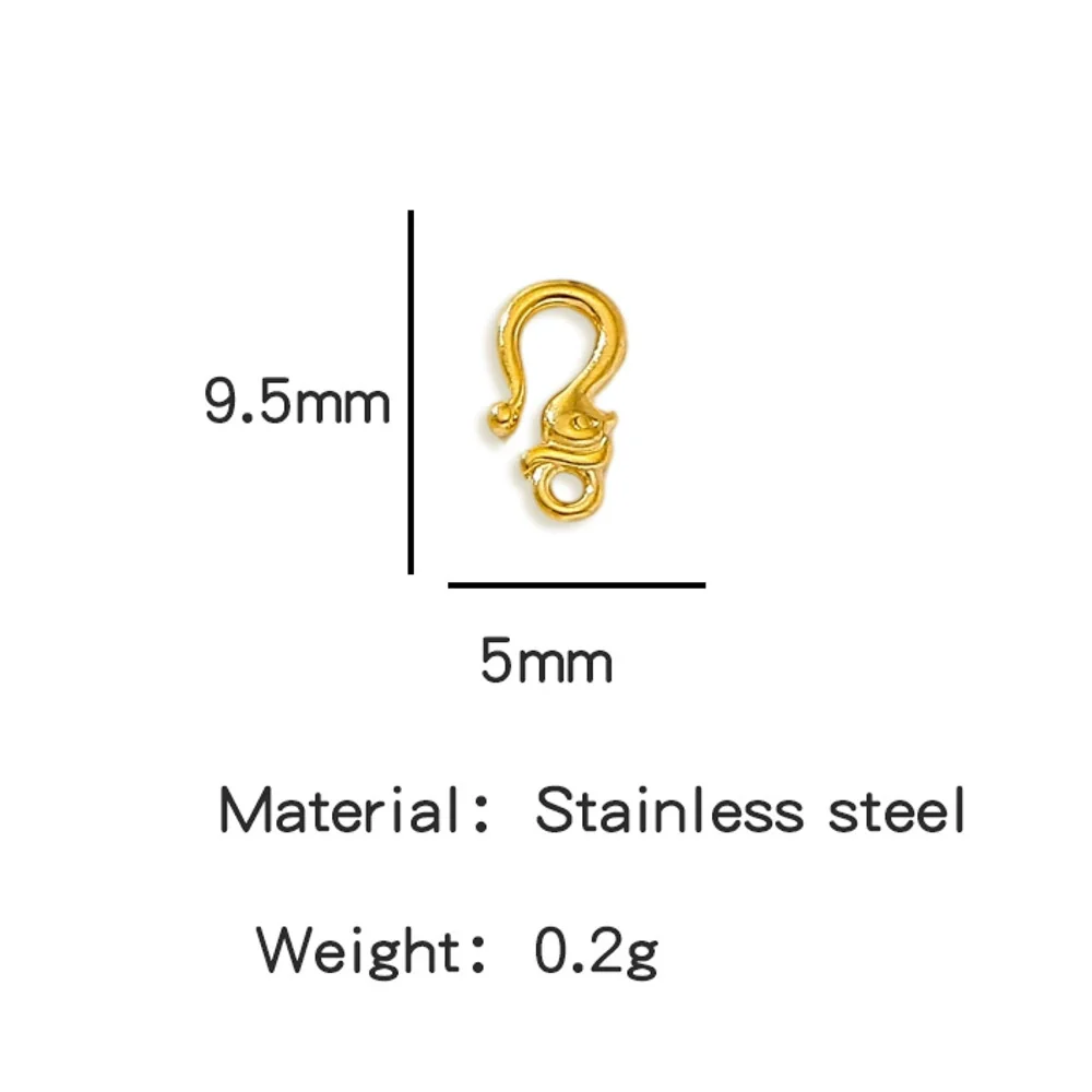 Wholesale Golden Stainless Steel Hook Buckles Geometric Handmade Diy Jewelry Connecting Buckles For Bracelets Necklaces With Electroplating - Image 7