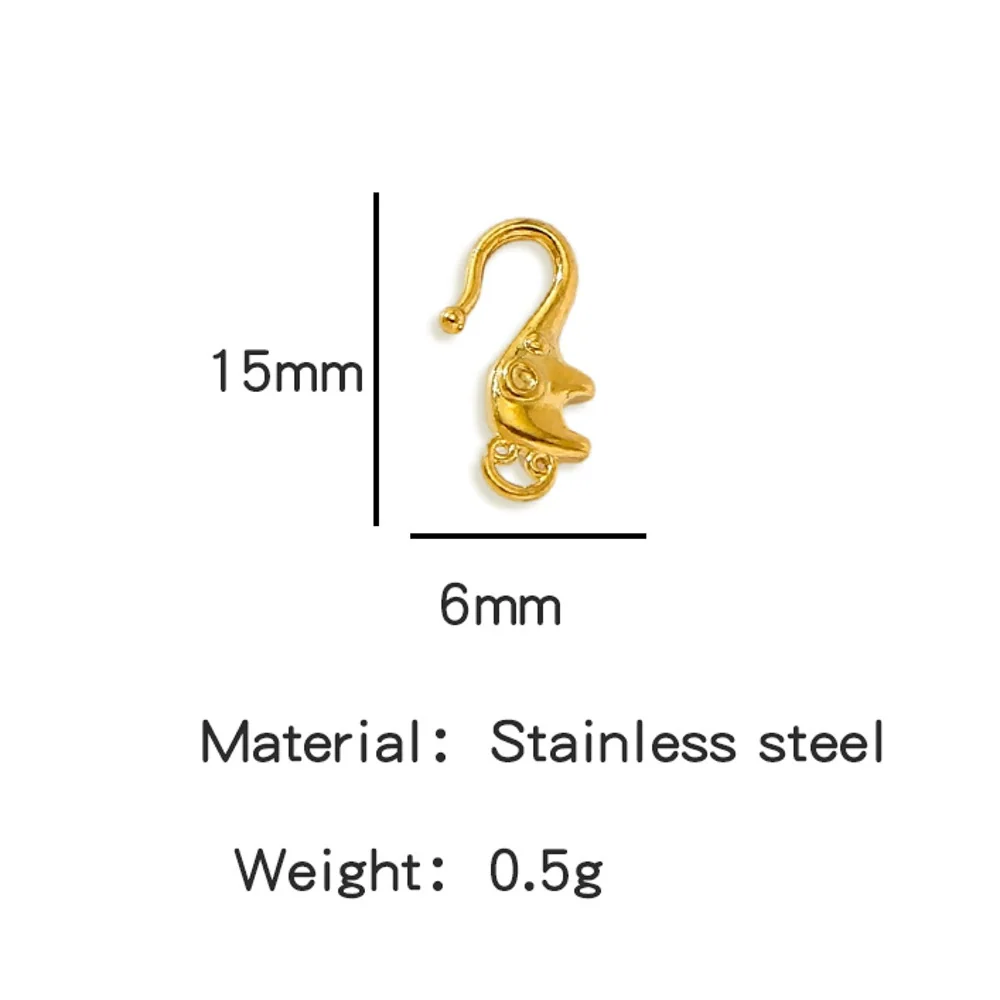 Wholesale Golden Stainless Steel Hook Buckles Geometric Handmade Diy Jewelry Connecting Buckles For Bracelets Necklaces With Electroplating - Image 9