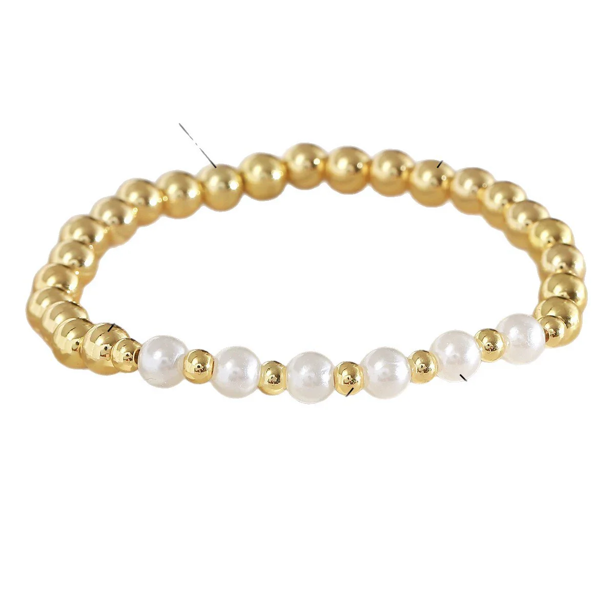 Wholesale Goldplated Copper Cross Pearl Bead Bracelet Jewelry For Women And Unisex - Image 5
