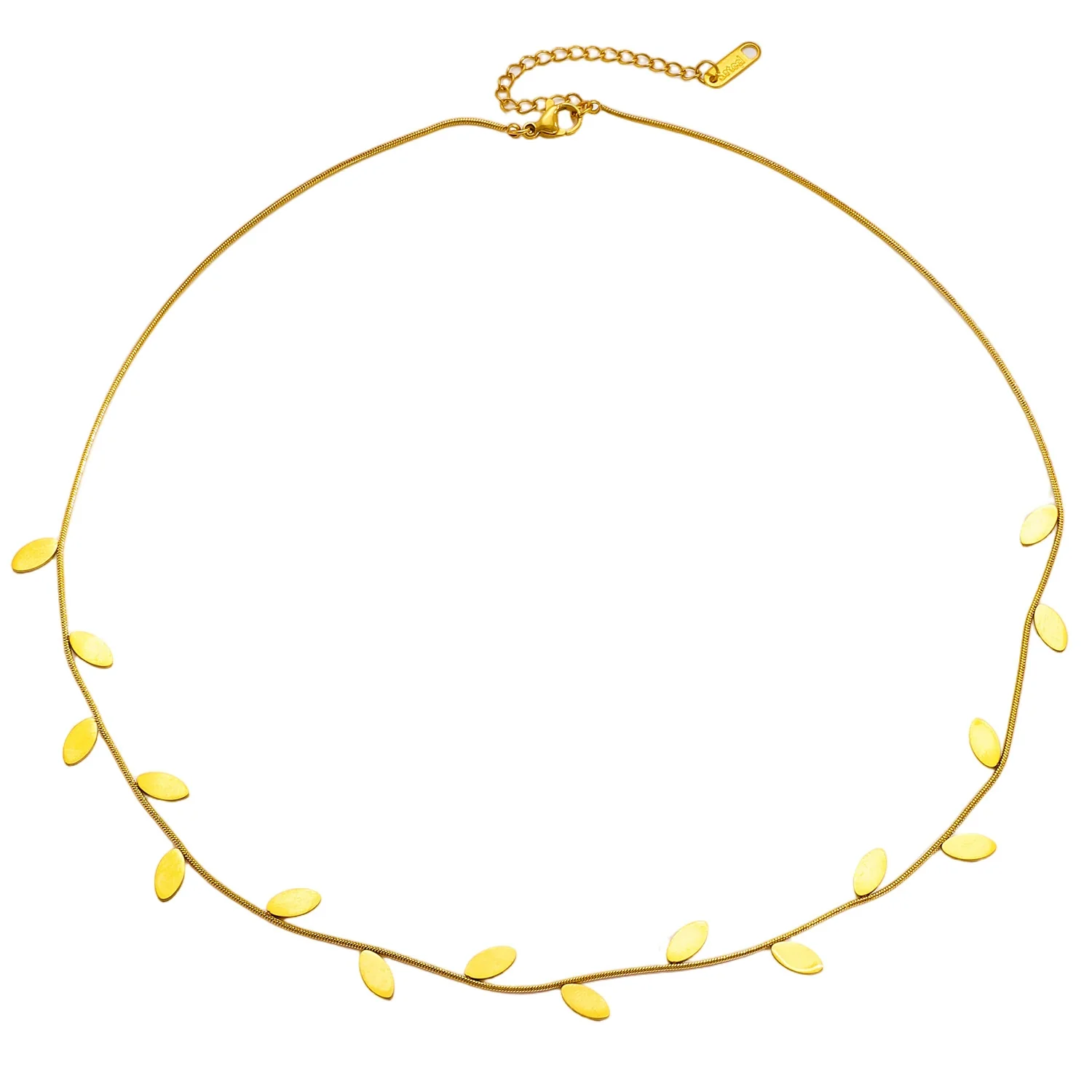 Wholesale Goldplated Stainless Steel Plants And Flowers Leaf Necklace And Bracelet Set Women's Accessories - Image 5