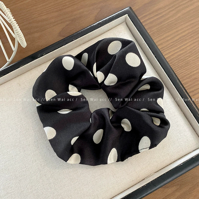 Wholesale Hair Band Satin Polka Dot High Elastic Handmade For Women - Image 6