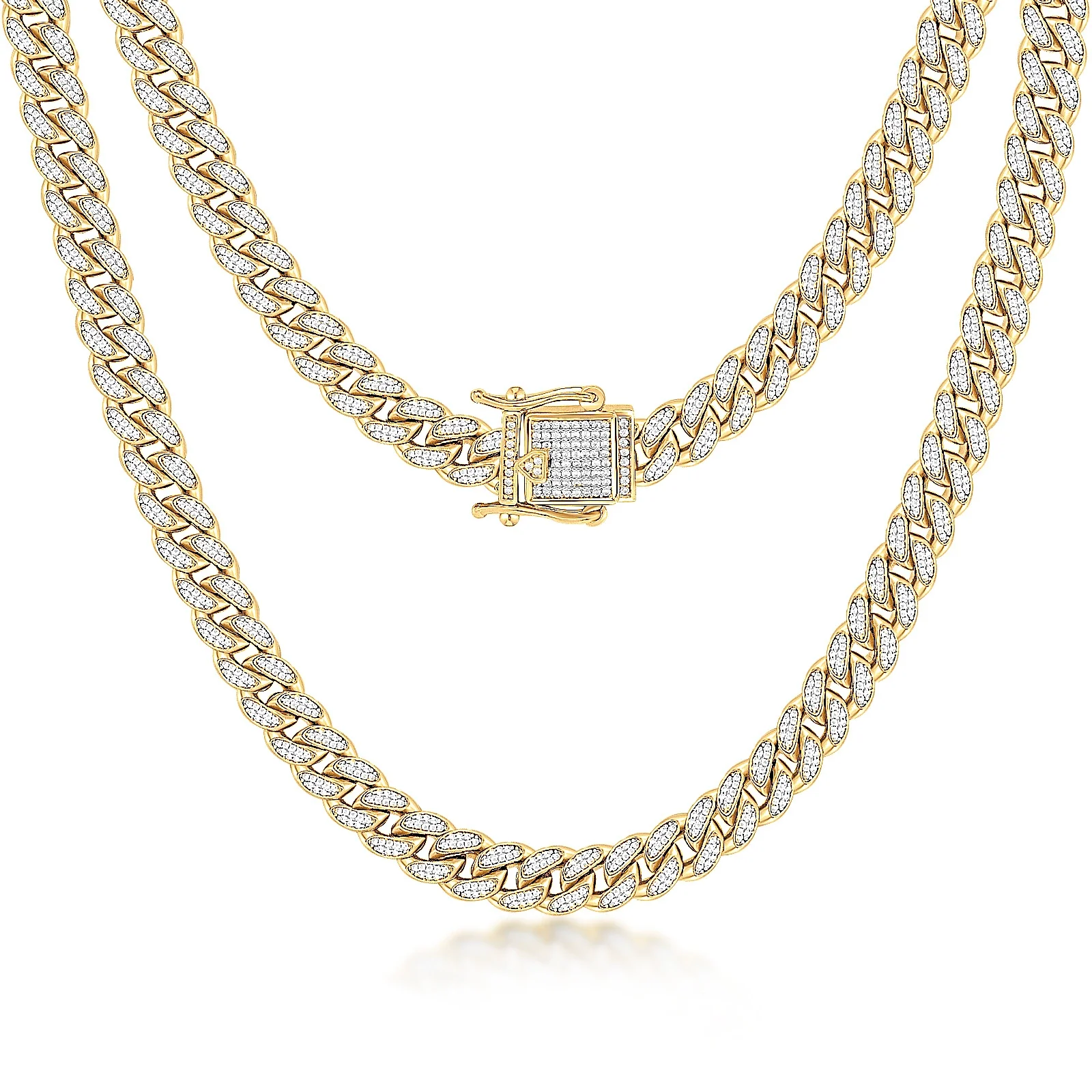 Wholesale Handmade Diamond Hiphop Gold Plated Copper Cuban Chain Necklace For Unisex - Image 6