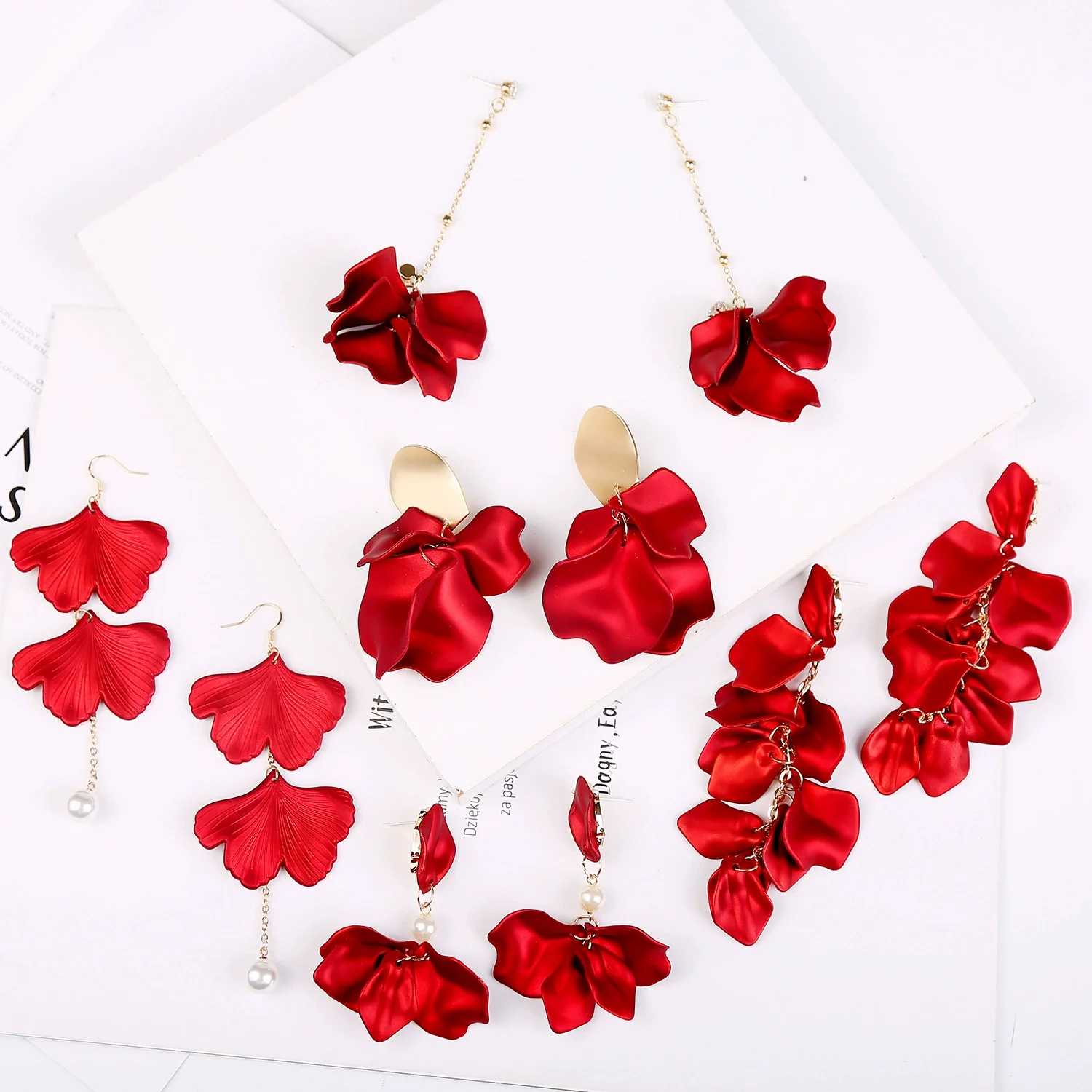 Wholesale Handmade Matte Resin Flower Tassel Earrings For Women